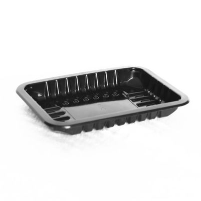 200 X 140 X 20MM Disposable Plastic Tray Black Plastic Meat Packaging Trays Vegetable