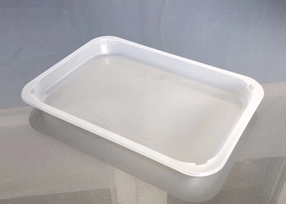 piel plástica plástica disponible Tray Sea Food de la casilla blanca de los PP de la bandeja de la exhibición de 240x170x20 milímetro