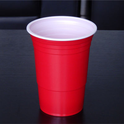 16 Oz PP PS Disposable Red Ping Pong Cups For Party