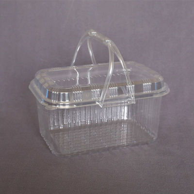Clear PET Disposable Plastic Box Vegetables 253mm Fruit Packaging Plastic Box