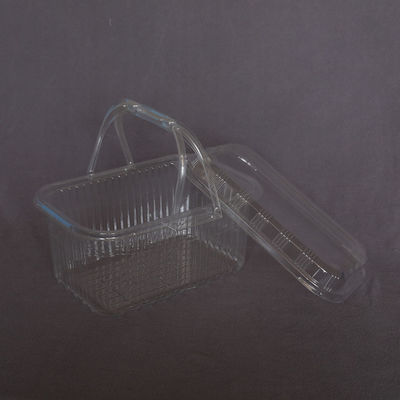 Clear PET Disposable Plastic Box Vegetables 253mm Fruit Packaging Plastic Box