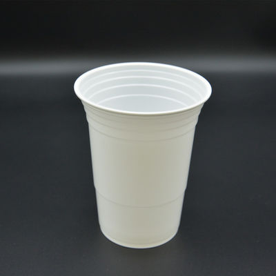 473 Ml 16 Oz PP Disposable Drinking Cups 120mm White Plastic Coffee Cup