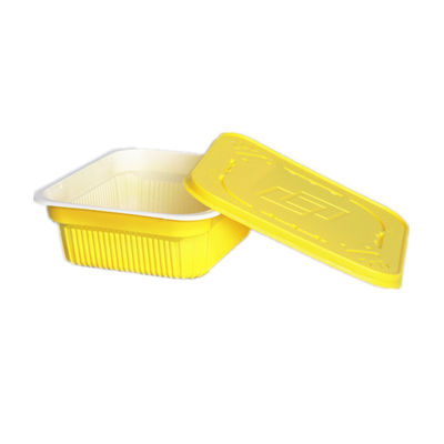 170 X 150 X 50Mm Disposable Containers With Lids Yellow Disposable Food Containers Fast Food