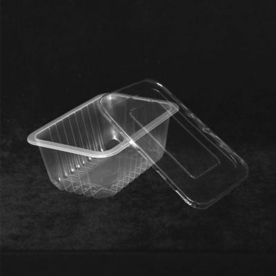 200 X 140 X 80 MM Clear Disposable Trays With Lids Vegetable Meat Packing Trays