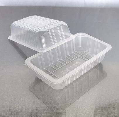 177 X 150 X 38MM Tek Kullanımlık Plastik Yemek Tepsileri Yarı Saydam Dikdörtgen Plastik Tepsiler