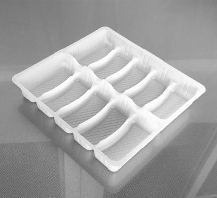 185 X 175 X 28MM Disposable Plastic Food Trays PP White Divided Food Tray