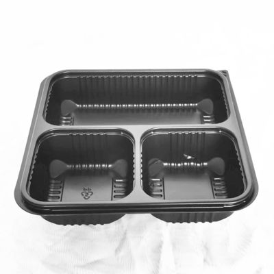 192x192x40mm Disposable Food Packaging Container With Lids 3 Compartment PP