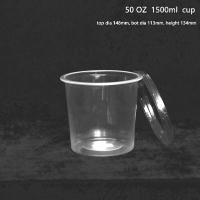 1.5 L 1500Ml Disposable Food Containers With Lids Clear Disposable Plastic Box