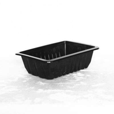 185 X 135 X 55MM Disposable Plastic Food Trays Black Disposable Plastic Containers