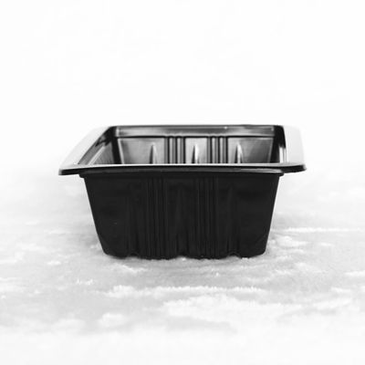 185 X 135 X 55MM Disposable Plastic Food Trays Black Disposable Plastic Containers