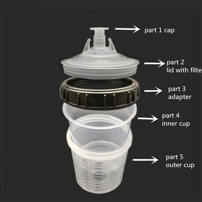 Leakproof Durable Mixing Paint Cup Used On Spray Gun For Negotation Quantity